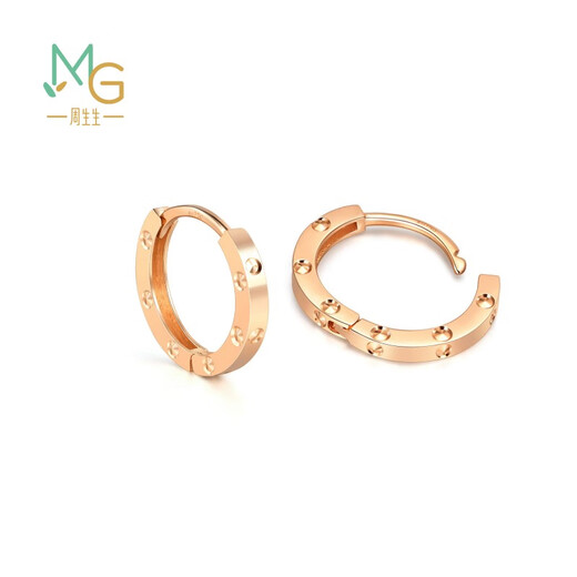 Chow Sang Sang small hoop earrings mint series 18K color gold basic plain hoop earrings 91978E pricing