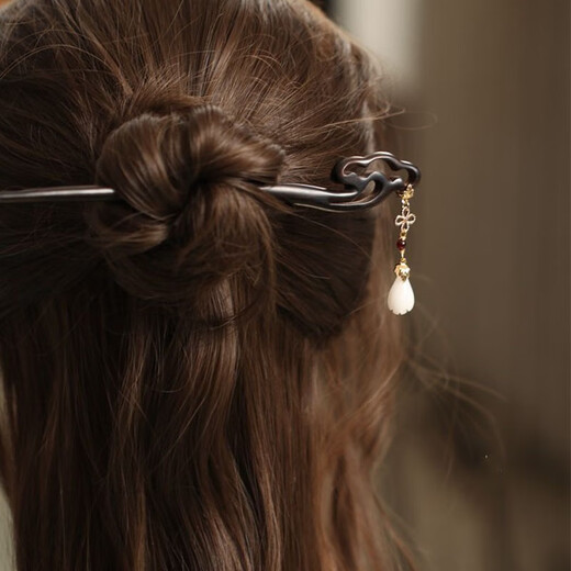 Two generations of joy, tassels, ancient wooden hairpins, modern costume wooden hairpins for hair, simple hairpins, long daily Hanfu hairpins, hairpins