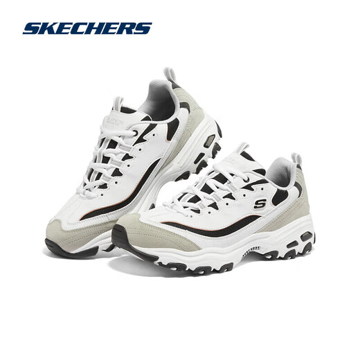 Skecher black and white gold men's shoes summer classic panda shoes heightening breathable fashion campus retro dad shoes