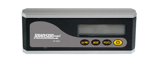 Johnson 15cm magnetic digital level, automatic flip-up display, backlit screen, five measurement units