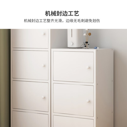Yameile floor-standing bookshelf simple bookcase with door bedroom study balcony bay window storage small cabinet four doors