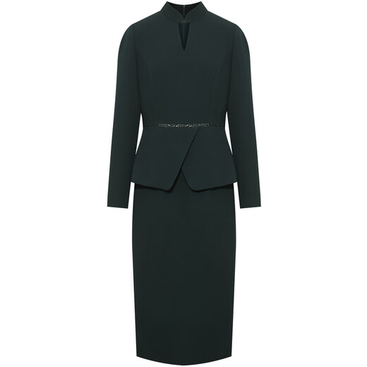 
Pink blue wardrobe fashion commuting temperament fake skirt autumn and winter new style numb suit dress 535L687 turquoise green S