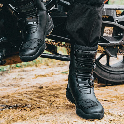 SCOYCO motorcycle riding boots, anti-fall, waterproof, breathable, four-season motorcycle travel protective equipment, men's and women's motorcycle winter rally shoes, black 42
