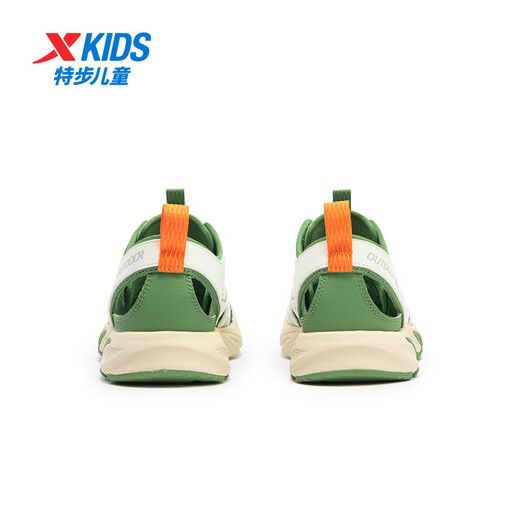 Xtep children's sports and leisure shoes for middle and older children, boys and girls, sandals, summer new Baotou sandals, beach shoes, courtyard green/sail white 38