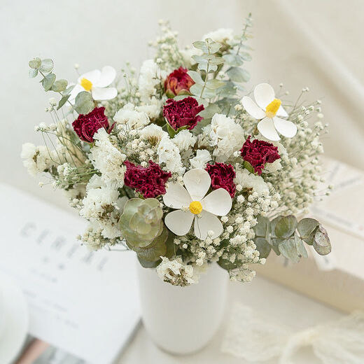 AIMAN Starry Little Roses Forget-Me-Not Dried Flower Bouquet Ins Style Home Furnishings Room Living Room Decoration Furnishings Lover Romantic Little Roses Full of Stars