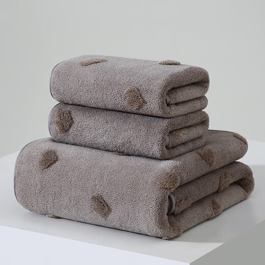 
OIVFNDQN coral fluff towel large bath towel larger thick absorbent soft quick-drying adult towel bath towel coral fluff 9227-pink bath towel 70*140CM