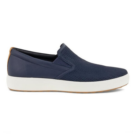 ECCO Herrenschuhe Leinwandschuhe im Freien Freizeitschuhe Single Schuhe Stoffschuh ein Fuß niedrig flacher Mund atmungsaktives Licht und stetig Frühlings- und Sommer Marine/Marine/Lion [Dunkelblau] 40
