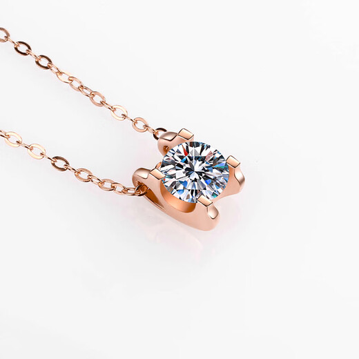 DL 1998 Fat Donglai same style 18K gold color gold diamond necklace moissanite bull head pendant silver 18K rose gold simple 520 rose gold 50 points bull head necklace