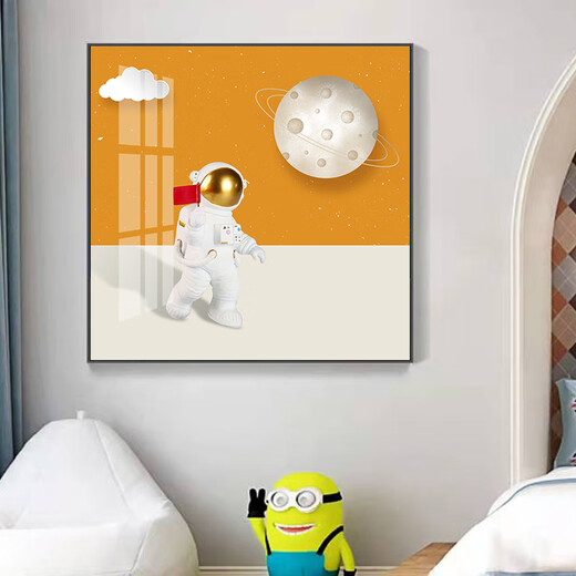 Escuela de ballena Rala de niños Decoración de la sala de astronauta Espacio de dibujos animados de la habitación del niño Dibujo del dormitorio de astronaut