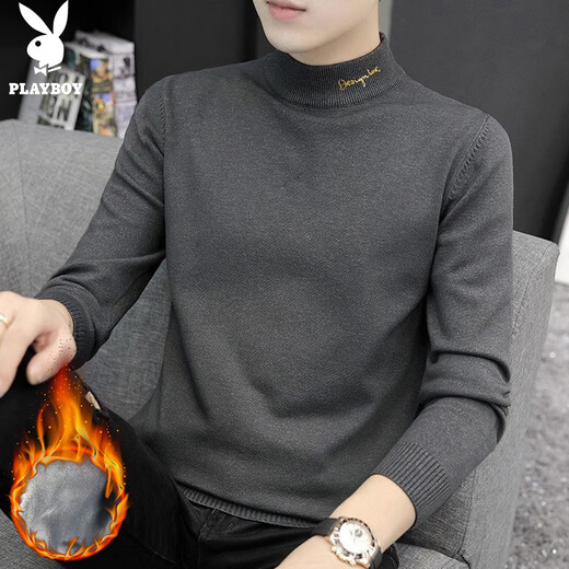 Playboy (PLAYBOY) sweater men's half turtleneck jacket men's winter sweater men's base warm men's line clothes