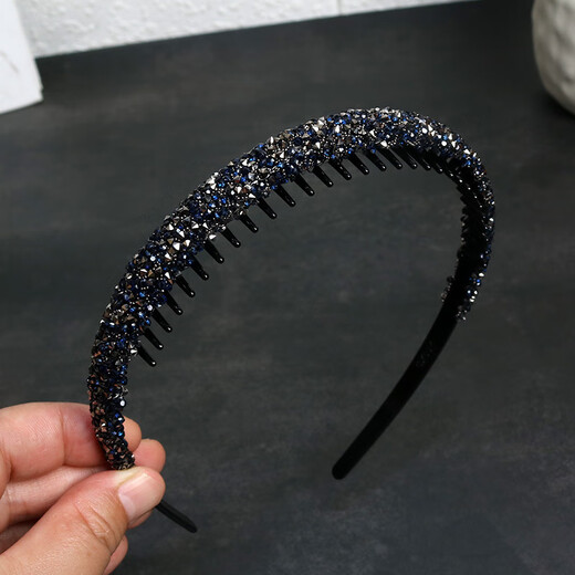 Duti full of diamonds, anti-slip hair hoop, broken hair head hoop, versatile temperament, face wash, hairpin, new acrylic hair accessories, blue