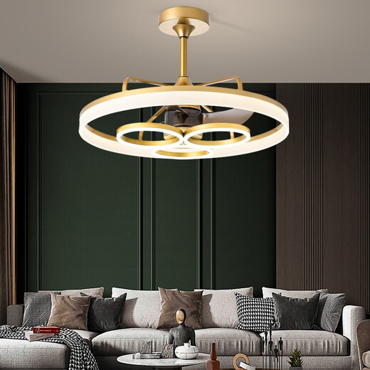 Benlanu Lüfterlichter Deckenleuchten Leuchten Wohnzimmer Haushalt Einfacher moderne Lächer Restaurant Decke Integrierter Anhänger mit elektrischem Lüfter 1283a Weiße Deckenmodell + Licht ändern