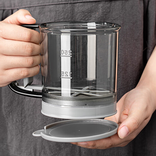 Onlycook flour sieve hand-pressed semi-automatic flour sieve upgraded 40 mesh double layer filter with cover baking gadget