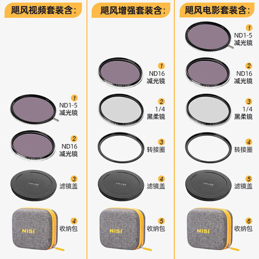 NiSi hurricane quick installation system video set 82mm nd filter adjustable light reduction filter nd1-5 nd16 UV lens can be used for portrait shooting