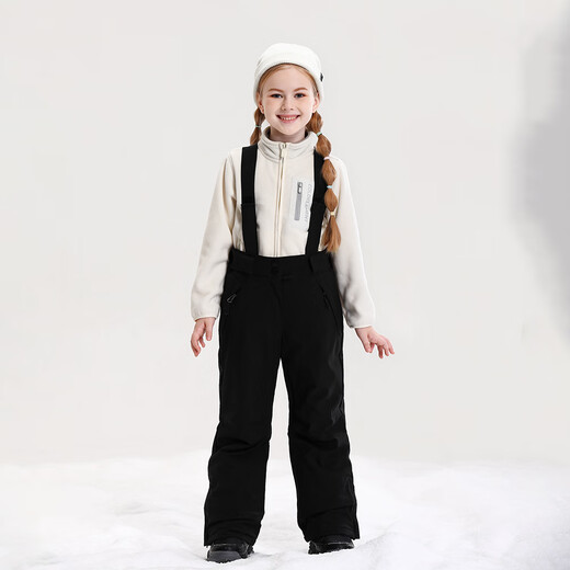 RAWRWAR New Boys and Girls Bib Ski Pants Padded and Thickened Double Snowboard Equipment Padded and Thickened Ski Pants 635 Black (Same Style for Men and Women) 3XL 160