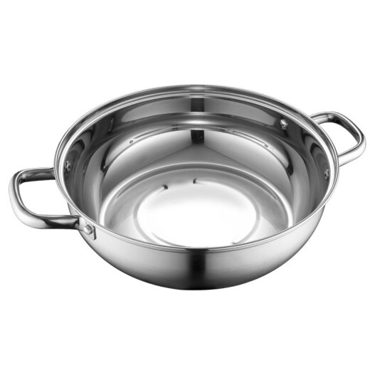 ASD ASD hot pot 304 stainless steel clear soup hot pot basin 30CM soup pot household pot open flame special FS30A6WG free soup spoon colander