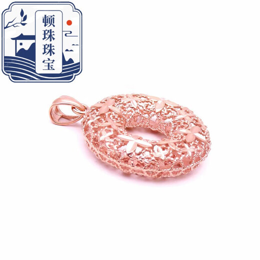 Dunzup Russian 585 purple gold jewelry 14K color gold rose gold new product light luxury Seiko hollow safety buckle pendant pendant pendant