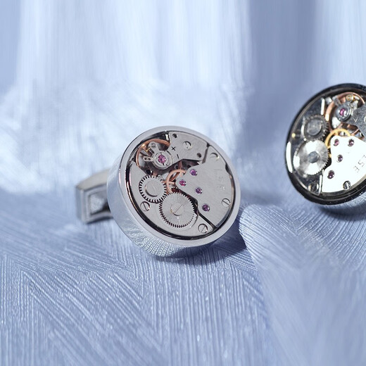 William Milton Limited Time Runde mechanische Ausrüstung Manschette Verbindungen Herren-Hemdheizhülle Stollen anpassbare Geschenkbox Silber Runde Form