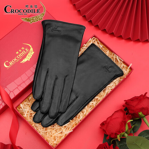 Crocodile shirt genuine goatskin thin gloves for women autumn and winter windproof driving touch screen leather gloves birthday gift 2771L size