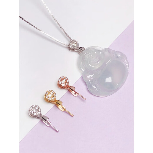 Libiao 18k gold buckle button Buddha Gong jade buckle cucumber seed buckle 1 card button pendant original oblique hole white gold