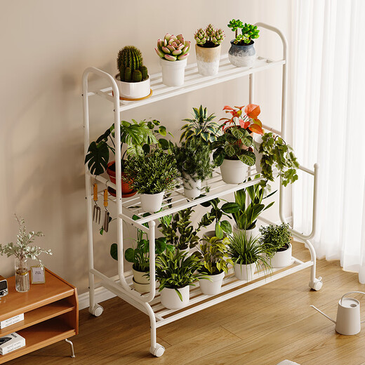 Yicai Nianhua flower rack balcony multi-layer high-end flower pot storage rack combination floor-standing plant rack succulent potted plant mobile rack 5258
