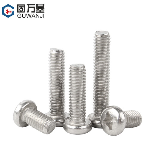 Guwanji 304 stainless steel cross round head screw machine screw pan head bolt switch socket screw round head machine screw M3x6 100 pieces