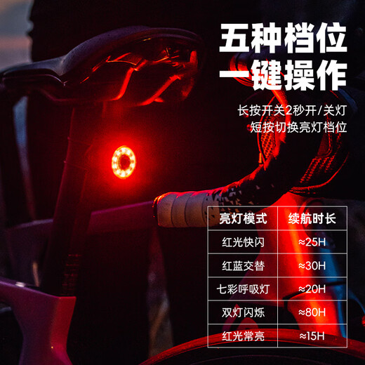 Rock Brothers bicycle headlight tail light combination intelligent sensing brake night riding road mountain bike headlight charging riding accessories 400 lumens headlight + Q1MAX smart tail light