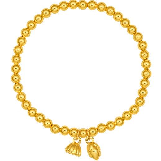 Saturday Blessing Gold Bracelet Women's Good Luck Lotus Lotus Powder Bracelet Birthday Gift Price A1912494 Approximately 2.32g16cm