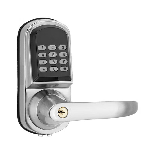 Huili's customized smart lock hotel room door lock mechanical password lock electronic induction password lock directly replaces the ball lock password swipe card type (silver handle) 35-45MM left inner with key