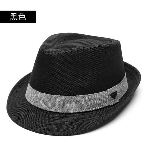 Kim sunja trendy brand new big head hat men's retro British jazz hat trendy summer breathable gentleman hat sunshade straw hat gentleman style breathable white M size small (54-56cm)