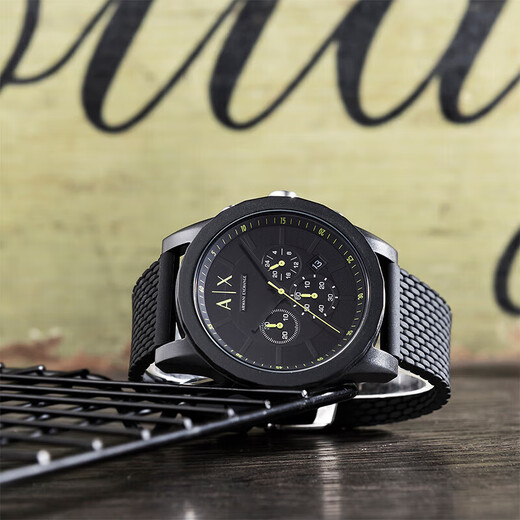 Armani (ARMANI EXCHANGE) watch men's silicone strap quartz European and American watch birthday and New Year gift for boys AX1344