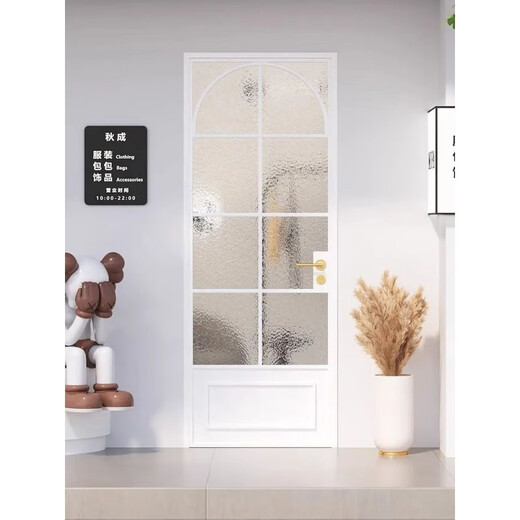 勤凯法式老铁门玻璃门卫生间门复古洗手间厕所门平开门包厢轻奢拱形门 法式复古平开门 肌肤黑
