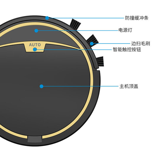 Wanjianeng sweeping robot smart home fully automatic ultra-thin mini sweeping and mopping three-in-one vacuum cleaner mopping voice washing and mopping all-in-one automatic recharging floor mopping machine white remote control + rear water tank + multi-mode cleaning