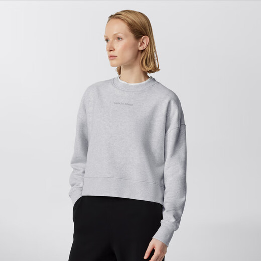 
Canada Goose Muskoka Women's casual brushed round neck sweater pullover sweatshirt 7063W 1342 Flower gray silver birch color M