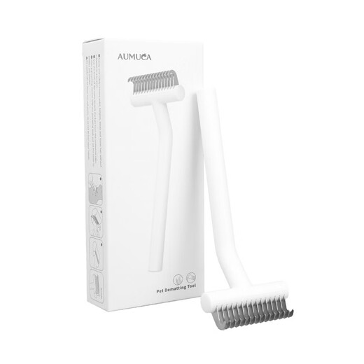 Aumuca cat comb pet cat hair dog hair comb remove floating hair artifact cat comb long hair cat brush pet supplies hair removal set B floating hair comb + knotting comb