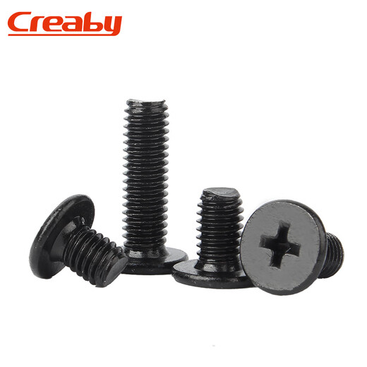 Creaby black 304 stainless steel cross flat head screws thin head large flat head screws CM computer screw machine screws M3x5 (50 pcs)