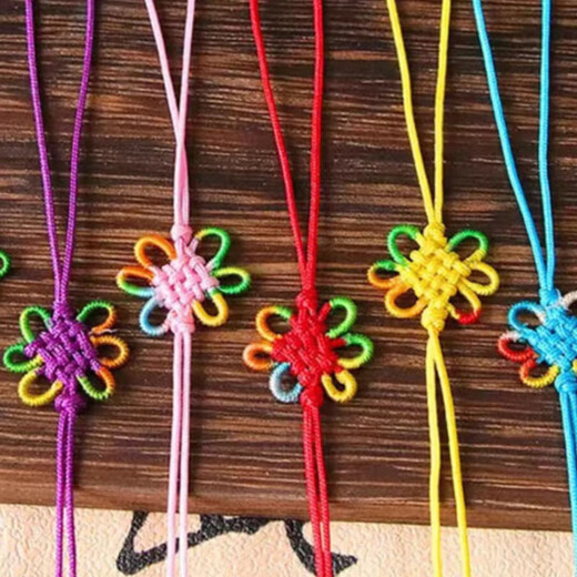 Barware Colorful hand-woven rope No. 5 thread Chinese knotted rope handmade DIY children's braided hand rope bracelet braiding rope material 2.5mm No. 5 thread about 18 meters colorful bundle