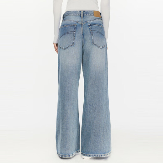 JNBY/Jiangnan Buyi [ESG] Spring and Autumn denim loose wide-leg pants retro casual commuting 5O9E12530 093/Green and gray XL