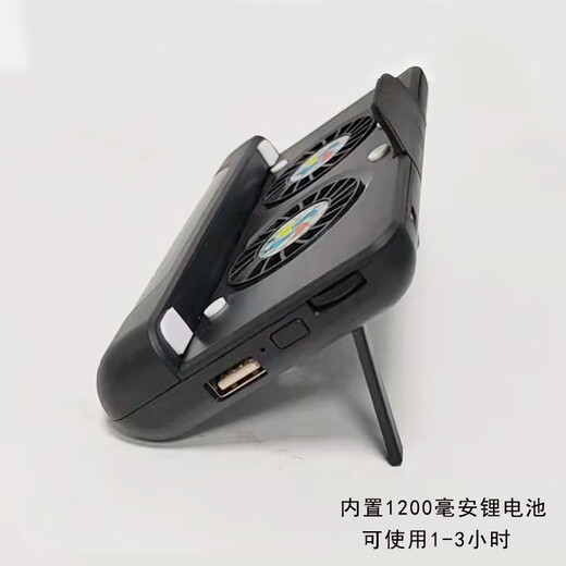 Budi mobile phone radiator hot cooling game clip dual fans with folding bracket video internet celebrity live broadcast charging small fan cooling back clip built-in 1200 mAh lithium battery black