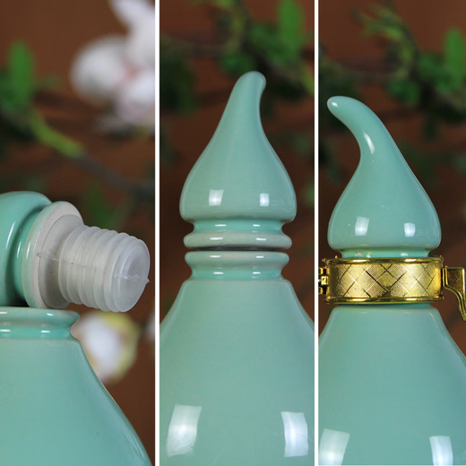 Lan Shengjia Wine Bottle Treasure Gourd Ceramic One Jin Jin is equal to 0.5 kg. Vinegar Empty Bottle Wine Jar Ceramic Household Sealed Liquor Jug Jar 500ml 500ml One Jin Jin is equal to 0.5 kg. Packed (cyan) gourd