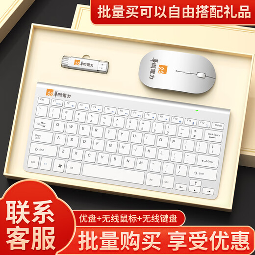 家之禮 公司年会伴手礼商务礼品定制logo实用高档高端纪念品送客户员工周年庆活动奖品礼盒 银色无线键盘/鼠标/优盘/3件套