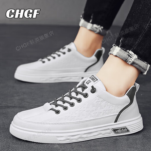 
CHGF height-enhancing shoes for men invisible inner height-enhancing shoes for men in spring and summer breathable board shoes for men sports casual shoes for men versatile white shoes for men 1291 white gray [leather surface]-enhancing height 6cm 40 (sports size)