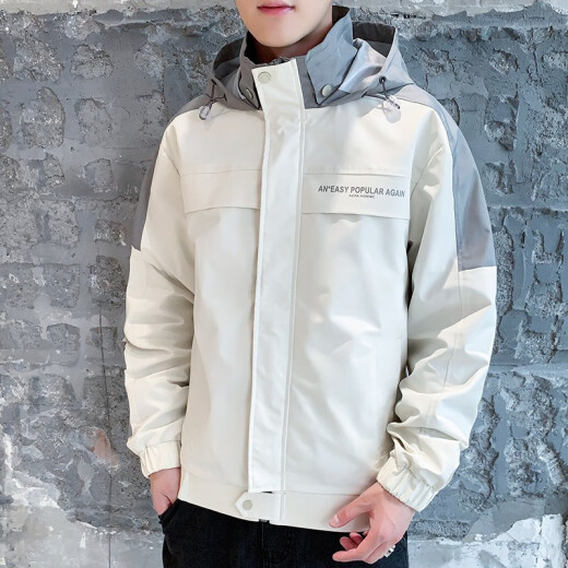 Woodpecker (TUCANO) jacket men's spring and autumn casual men's jacket work baseball uniform trendy tops men 9902 without velvet # beige M (recommended 90-110Jin [Jin equals 0.5 kg])