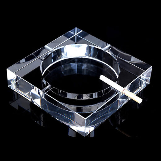 Youjia Liangpin Square Crystal Ashtray Hotel Office Decoration Lottery Gift Transparent Style 13CM