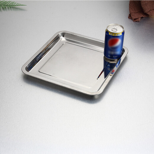 Dele stainless steel square plate barbecue plate fish plate steamed rice plate food tray baking plate commercial rice plate vegetable plate square shallow square plate 45*45*2