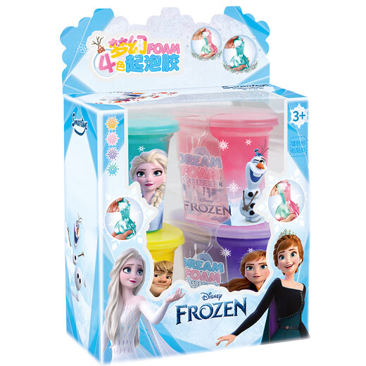 迪士尼（Disney）冰雪4色起泡胶套装史莱姆水晶橡皮泥儿童解压玩具生日礼物礼品