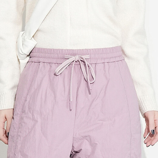 Flying in the snow new style gourd pattern down pants for women Korean style loose straight wide leg warm lambswool pink|1234 M 165/72A