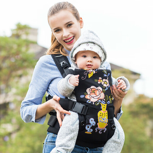 Babyjoey英国新款Babyjoey多功能婴儿背带新生儿透气背宝宝背袋双肩前抱式 出水芙蓉