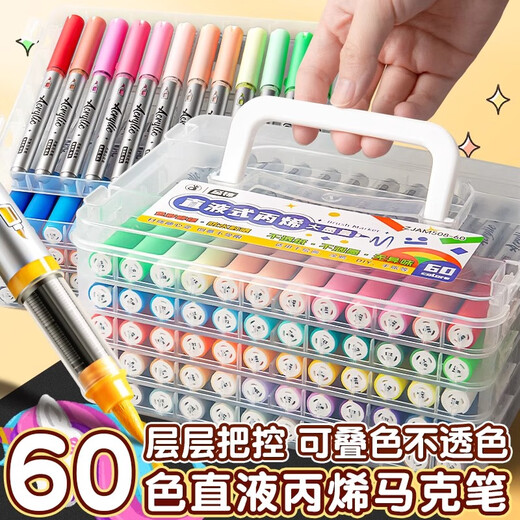 至锦 直液式丙烯马克笔 软头自选单支补色单色不透色可叠色儿童美术安全无毒可洗笔芯彩笔手绘diy涂鸦笔 R692波尔多红