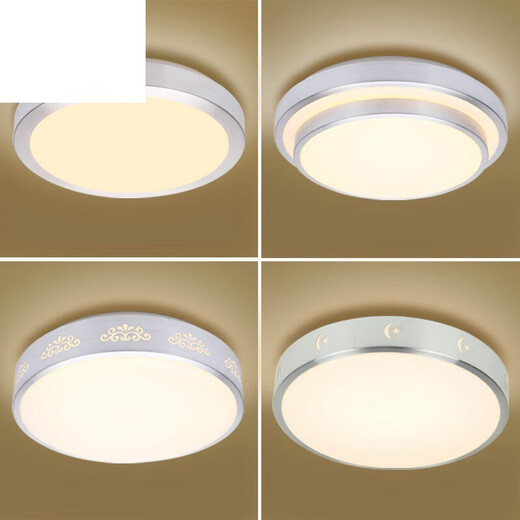 led吸顶灯 圆形卧室吸顶 灯现代简约客厅灯的过道走廊卫生间厨房阳台灯具 菊花27cm-白光18W